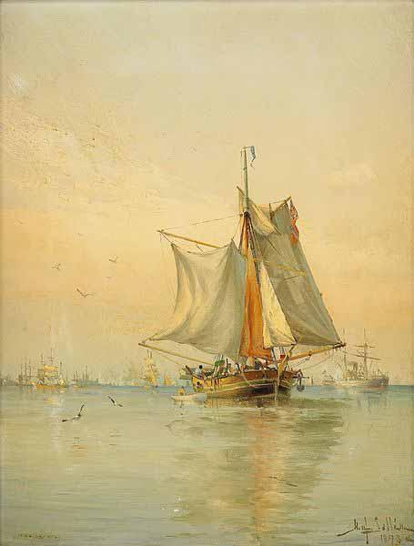 Herman af Sillen Utsikt over oresund fran Helsingborg oil painting picture